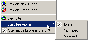 Start Preview as menu option